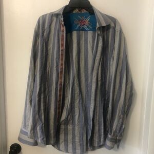 Robert Graham Classic Fit Long Sleeve Flip Cuff Button Down Shirt Large‎